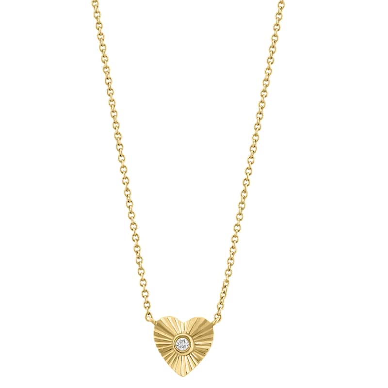 Effy Women's 14K Yellow Gold Diamond Heart Necklace