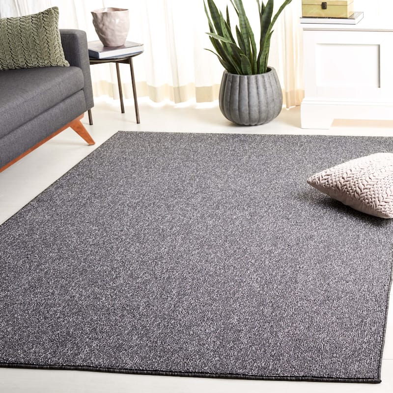 SAFAVIEH River Alcie Contemporary Solid Rug - 6'7" Square - Charcoal
