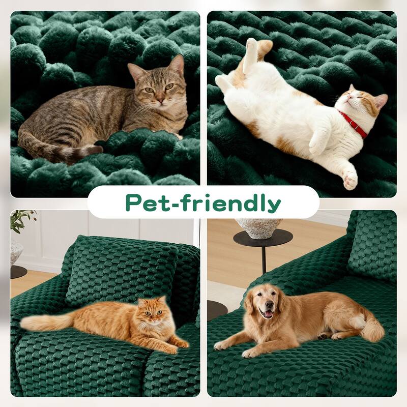 Rossetta 146" Oversized 4-Seater Modern Anti-slip Design Modular Sectional Flannelette Fabric Boneless Deep Sofa