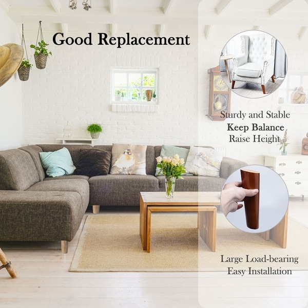 Round 5 Inch Replacement Solid Wood Furniture Leg Extenders For Solid Wood Furniture Leg Extenders