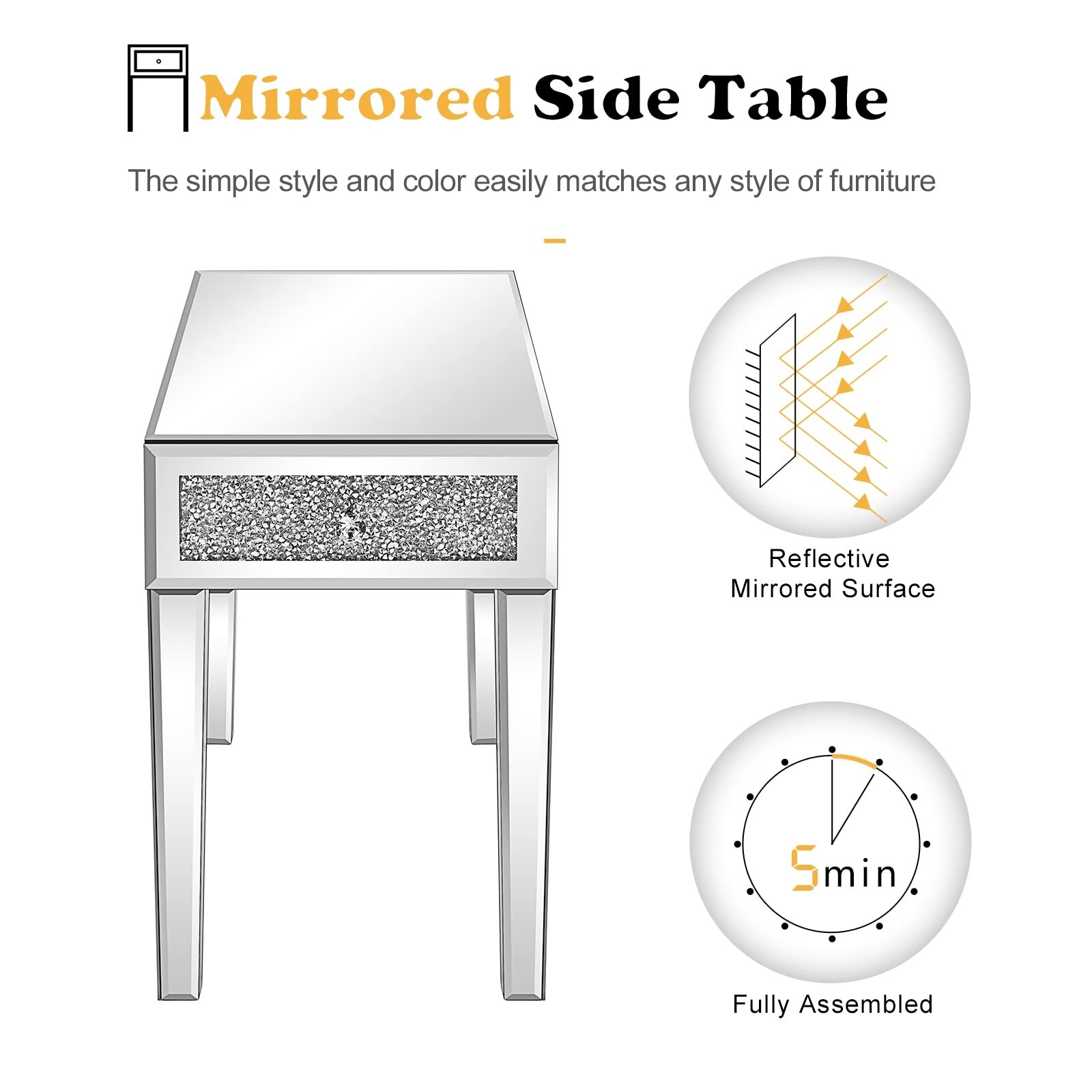 Small glass nightstand deals