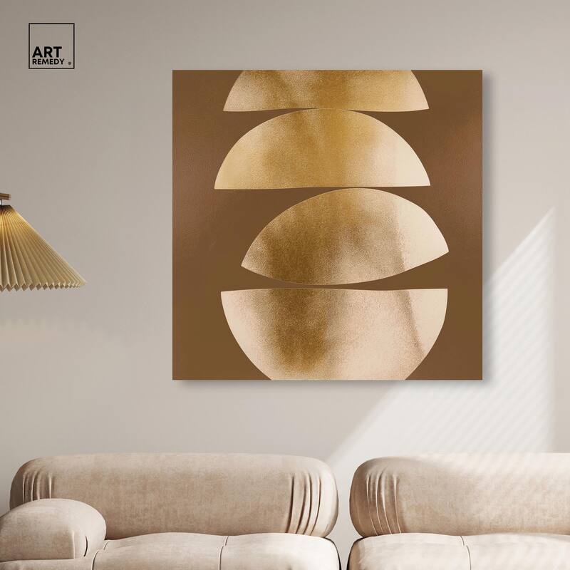 Golden Crescents II Canvas by Art Remedy, Gallery Wrapped