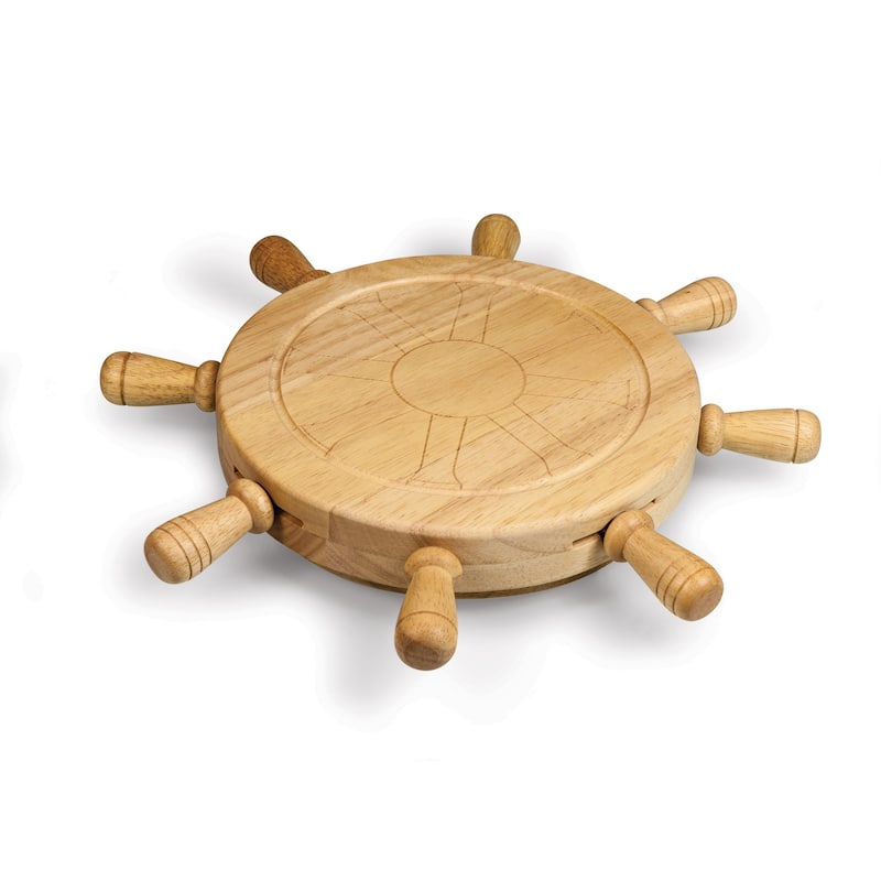 Picnic Time Mariner Lazy Susan Cheese Board & Tools Set