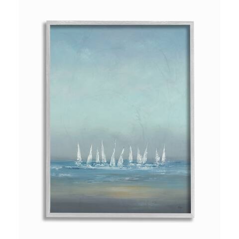 Stupell Industries The Regatta Abstract Seascape Framed Giclee Texturized Art by Lisa Ridgers