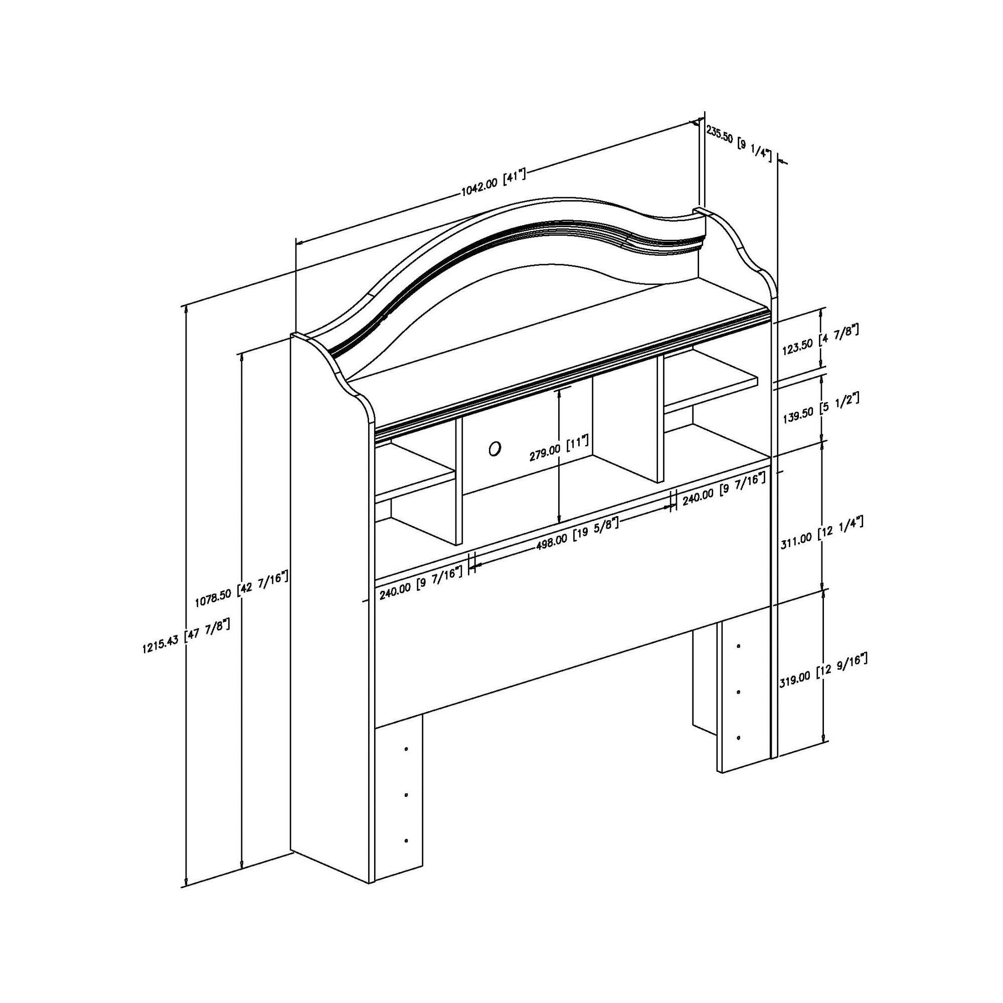 South Shore Summer Breeze Twin Bookcase Headboard Only Bed Bath