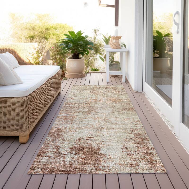 Machine Washable Indoor/ Outdoor Chantille Rug - Paprika - 2'3" x 7'6"