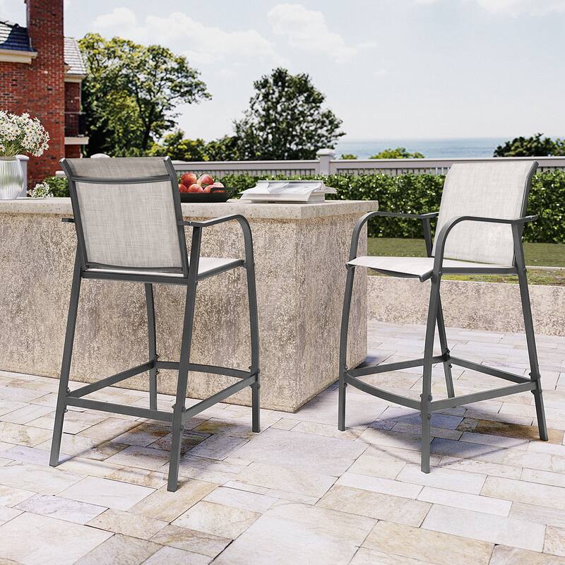 Pellebant Outdoor Bar Height Barstools Dining Chairs