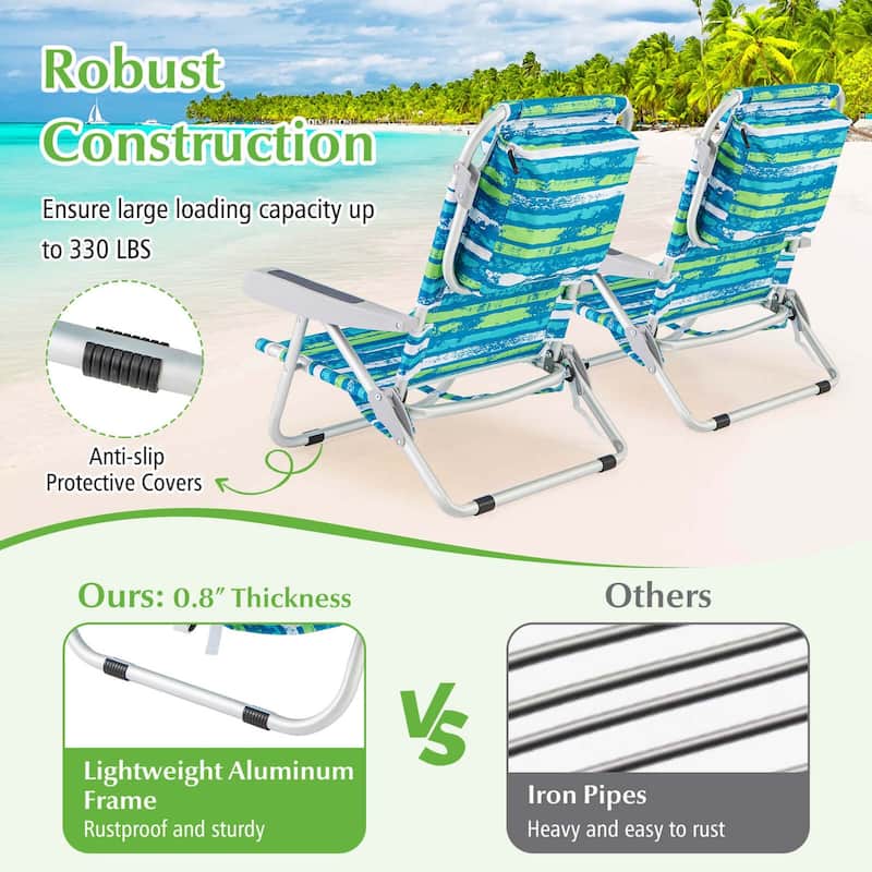Goplus Folding Beach Chair Adult Lightweight Aluminum Camping Chair