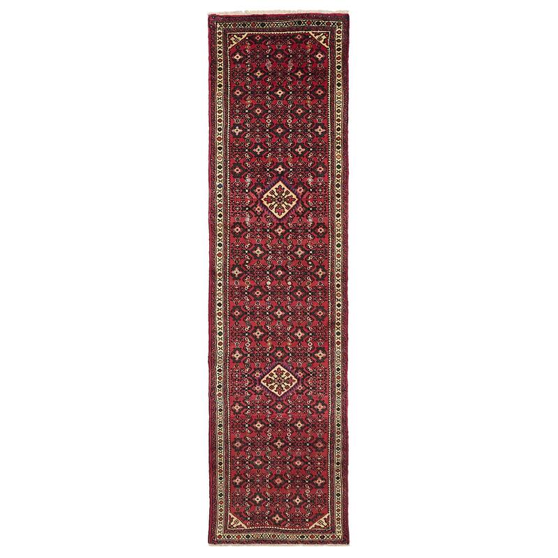 ECARPETGALLERY Hand-knotted Andelz Red Wool Rug - 2'5 x 9'7