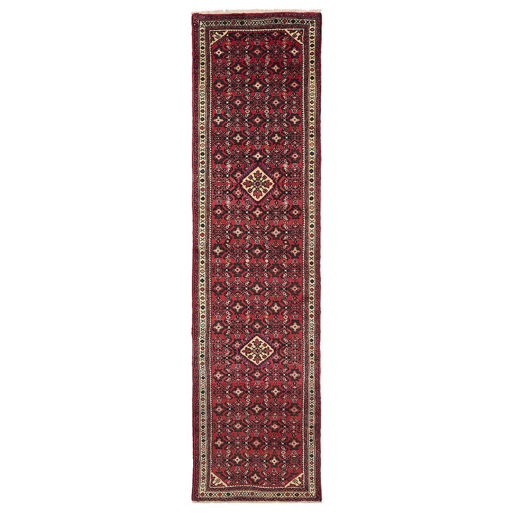 ECARPETGALLERY Hand-knotted Andelz Red Wool Rug - 2'5 x 9'7