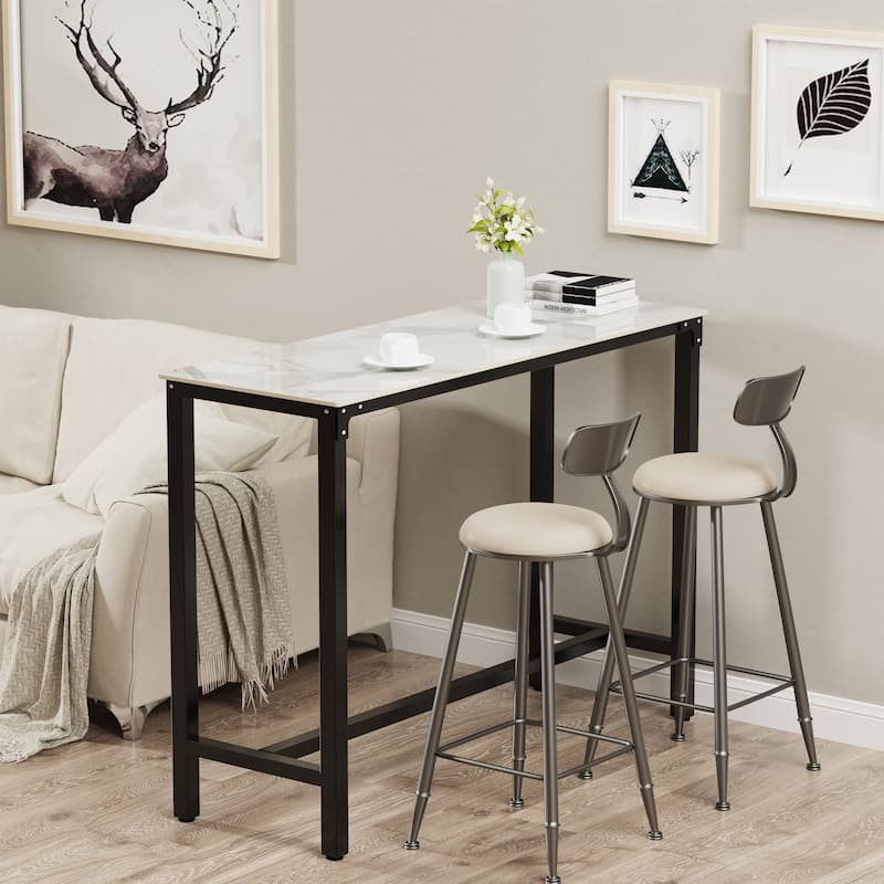 Rectangular Bar Table Kitchen Countertop Pub Table Sintered Stone-top