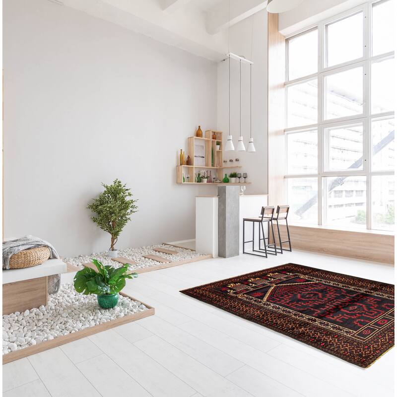 Teimani Black Rug 2'11" x 4'7" - 2'11 x 4'7