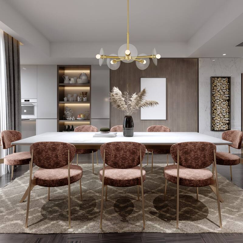 Litto 26.25 in. 5-Light Brushed Gold Modern Chandelier with Clear Glass Shades