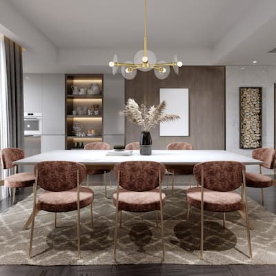 Litto 26.25 in. 5-Light Brushed Gold Modern Chandelier with Clear Glass Shades