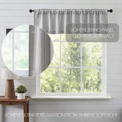 Burlap Dove Grey Valance 16x72