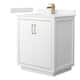 Option White / Carrara Cultured Marble Top / Satin Bronze