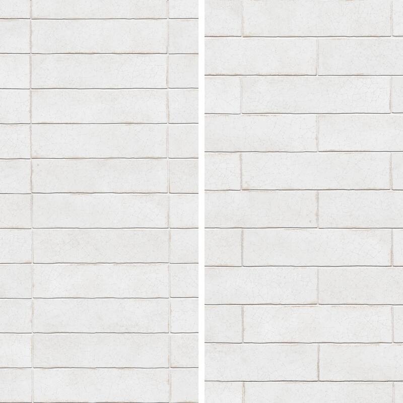 Merola Tile Crackle White 2-7/8" x 11-7/8" Ceramic Wall Tile
