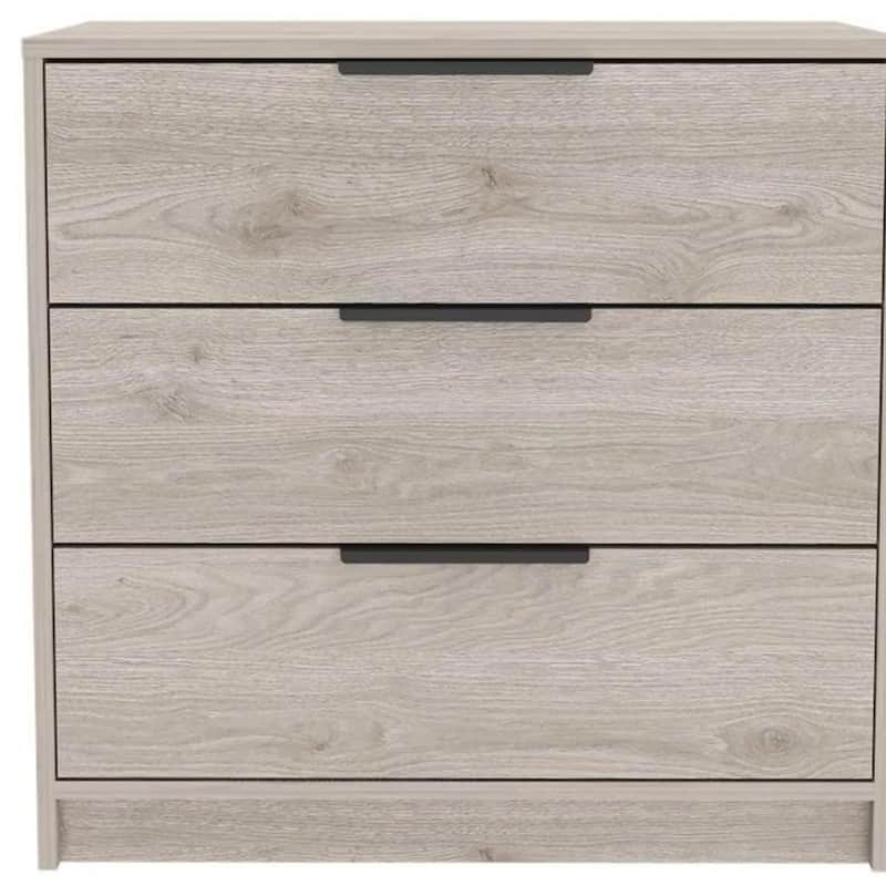 HomeRoots 28" Light Gray Wood Three Drawer Dresser
