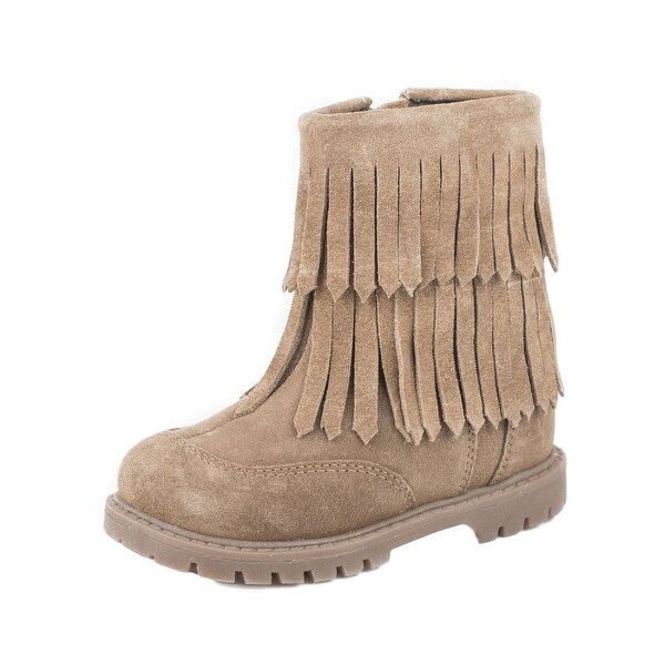 girls tan fur boots