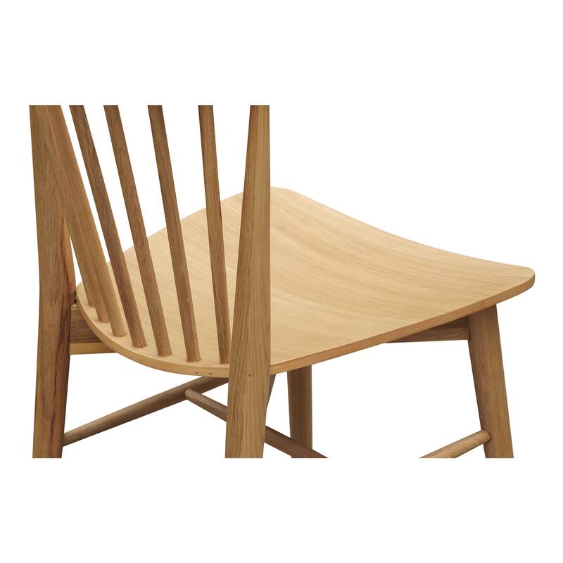 NADAAL STUDIOS Briar Dining Chair, Spindle Back, Solid Walnut Frame, Walnut Finish - Set of 2