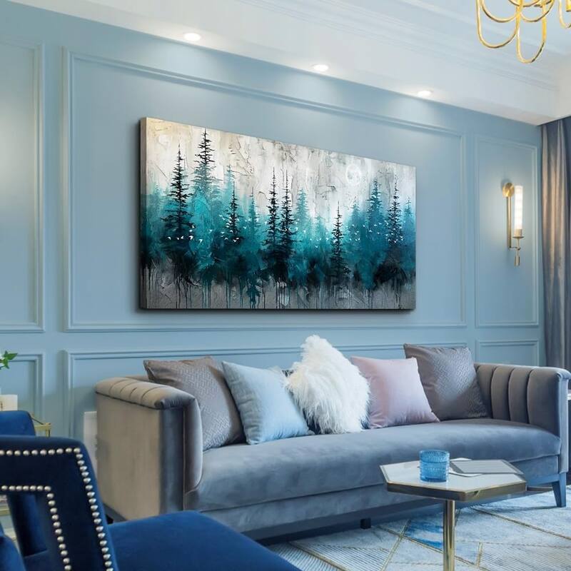Black And White Wall Painting Forest Tree Textured Pictures