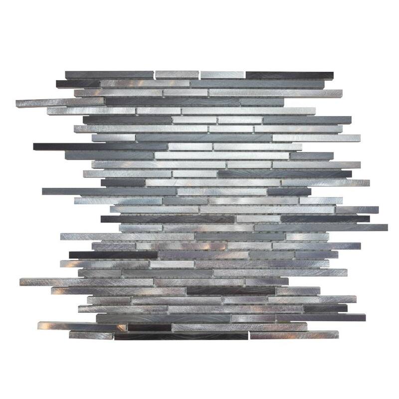 The Tile Life Mason Sleek 1x3 Grigio Brick Metal Mosaic Backsplash & Wall Tile
