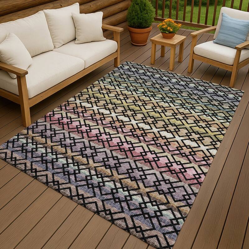 Machine Washable Indoor/ Outdoor Cabo Stripe Chantille Rug