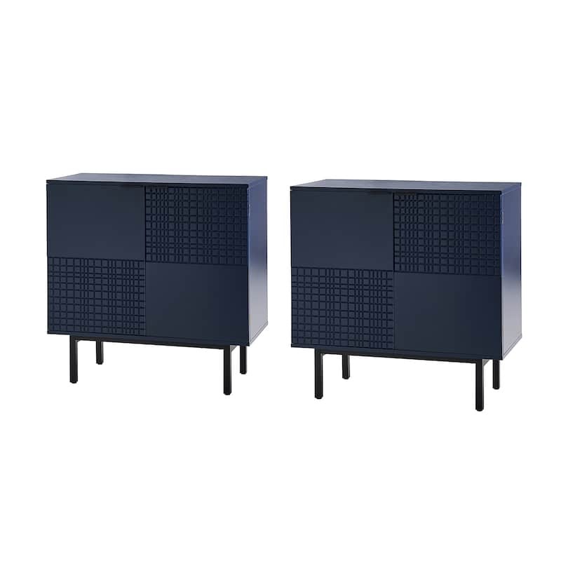 Arnold Modern 30"Tall 2 Door Accent Cabinet with Metal Leg Set of 2by HULALA HOME