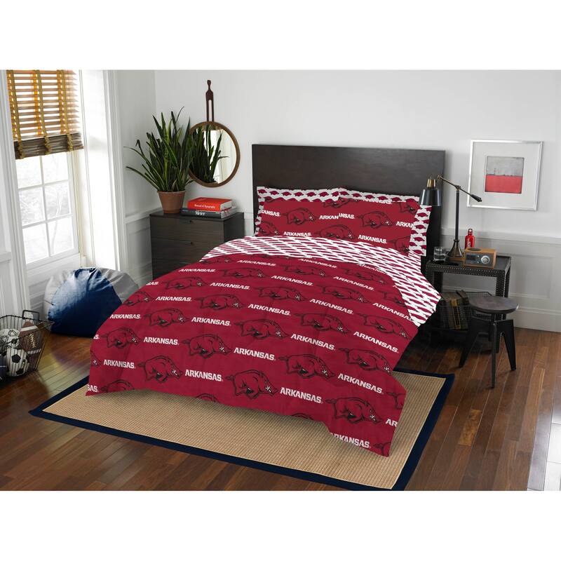 NCAA Rotary 7-piece Queen Bed in a Bag Set - Arkansas Razorbacks - Queen