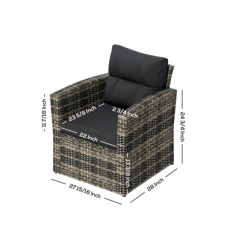 Wess 6-Piece Outdoor Patio Conversation Set with Storage and Cushions