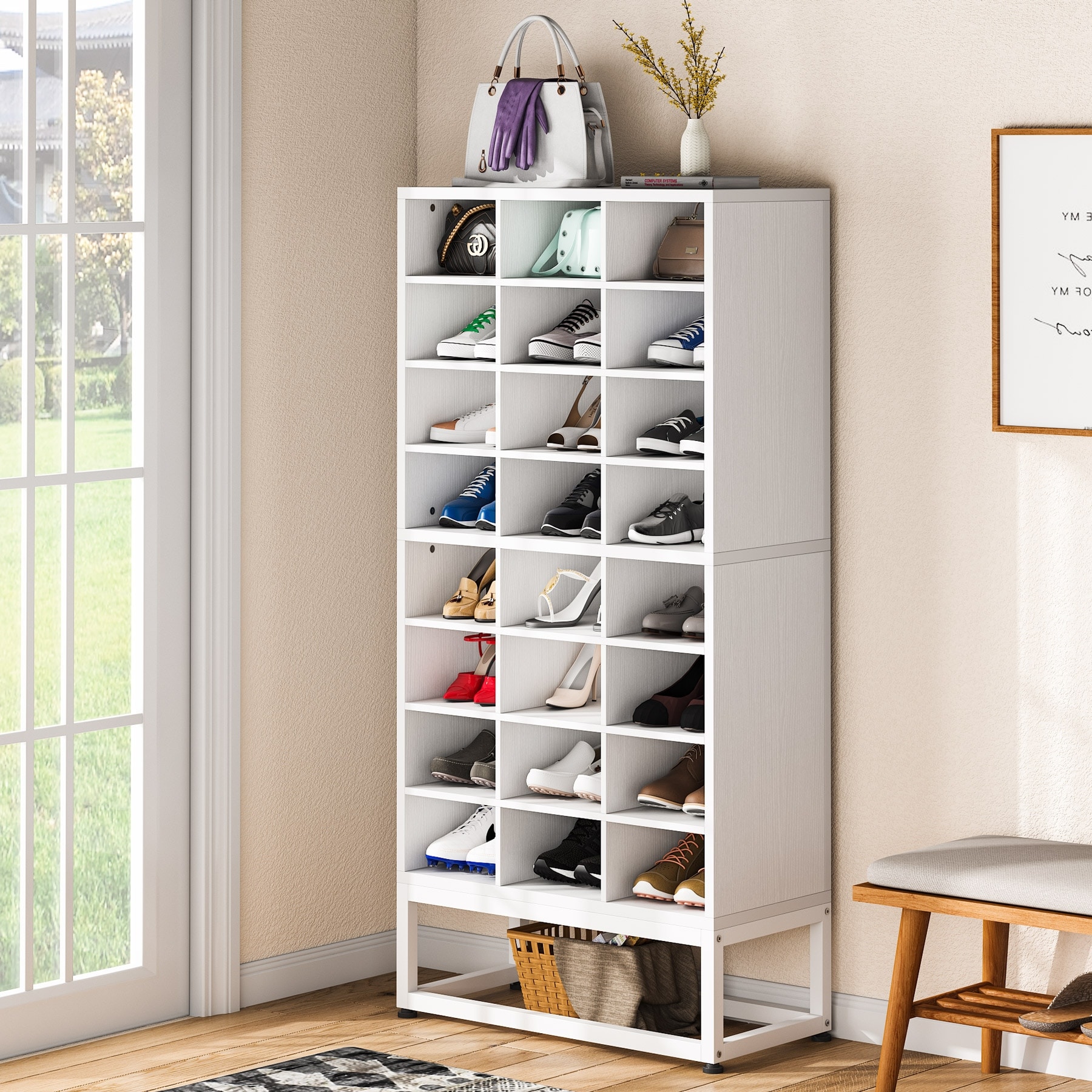 https://ak1.ostkcdn.com/images/products/is/images/direct/96eb349866f4cdbd6e84658225ca55eaa6cbdd10/White-24-Pair-Shoe-Storage-Cabinet%2C-8-Tier-Feestanding-Cube-Shoe-Rack-Closet-Organizers-for-Bedroom%2C-Hallway.jpg