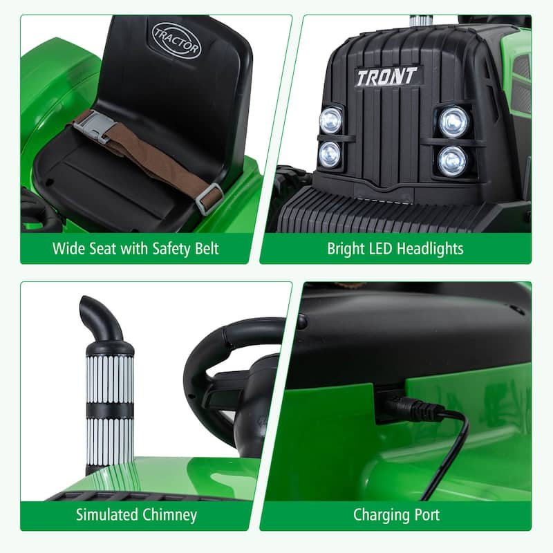 Costway 24V Ride On Tractor for Kids with Detachable Trailer Remote - See Details