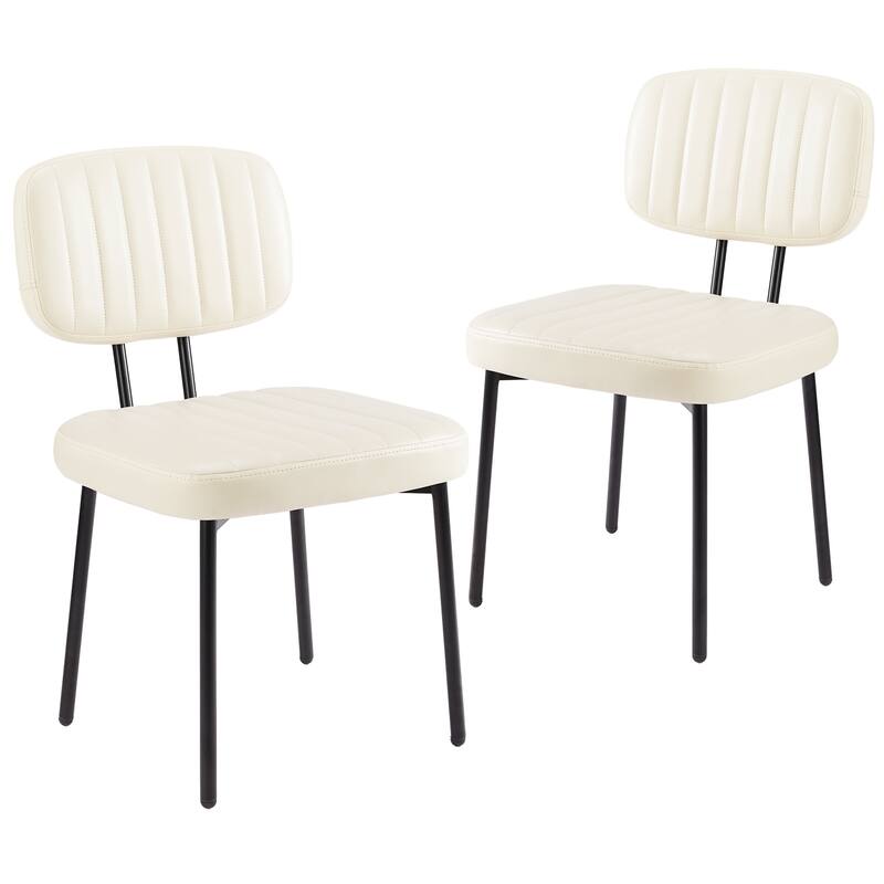 Upholstered Dining Room Chairs with Cushion Seat Set of 6 - White - Set of 2