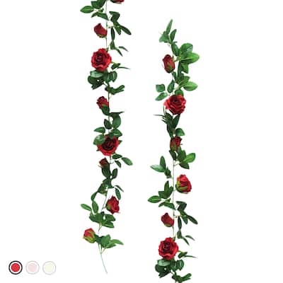 6ft Artificial Rose Flower Garland Hanging Vine