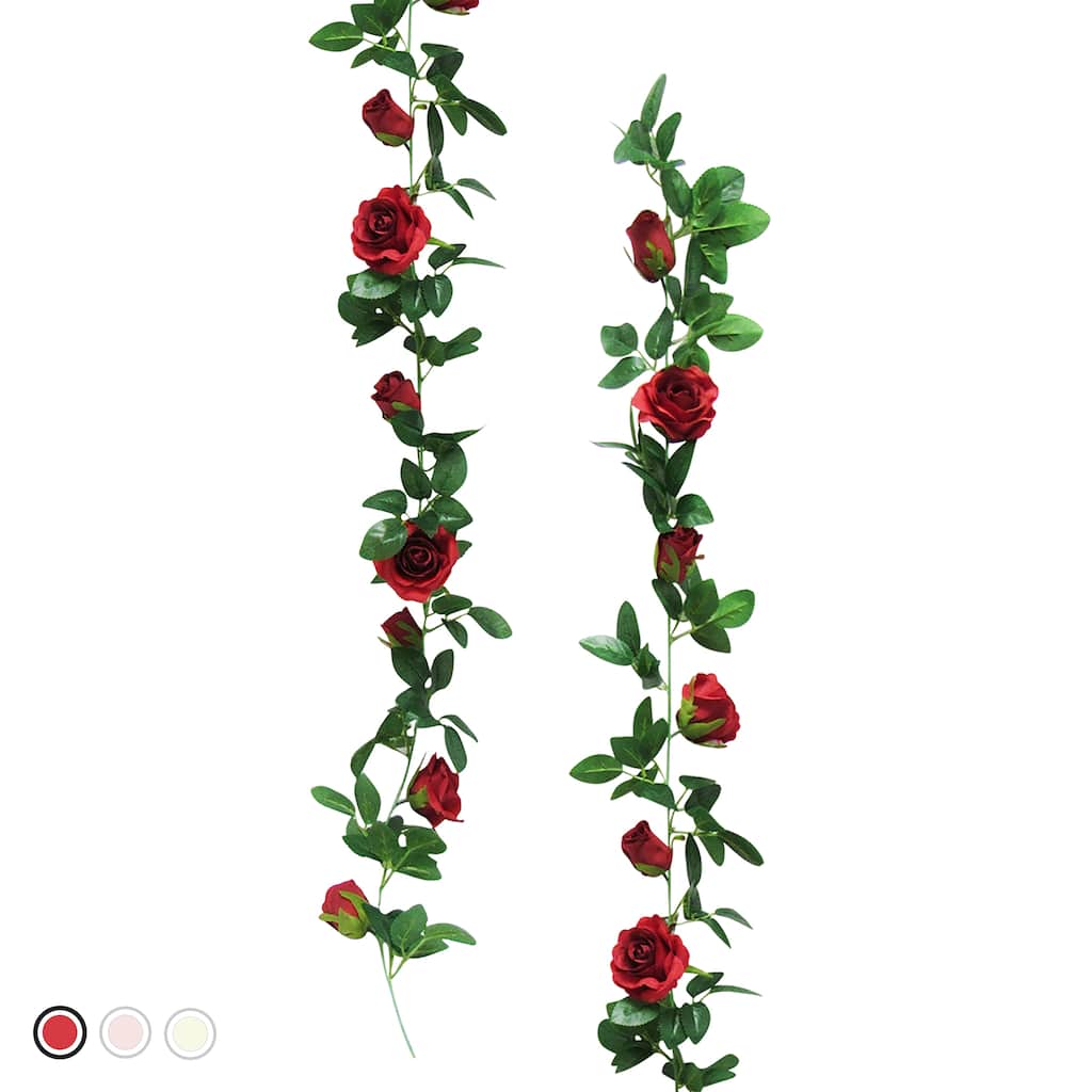 6ft Artificial Rose Flower Garland Hanging Vine