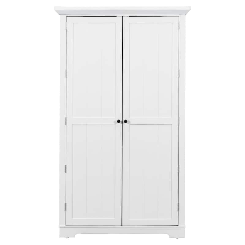 72" Shaker Style Kitchen Pantry Cabinet with Drawers, Freestanding Storage Cupboard with Pull-Out Trays