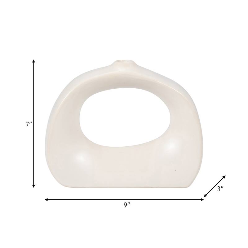 Sagebrook Home Unique Ceramic Vase, Elegant Centerpiece, Artistic Decor