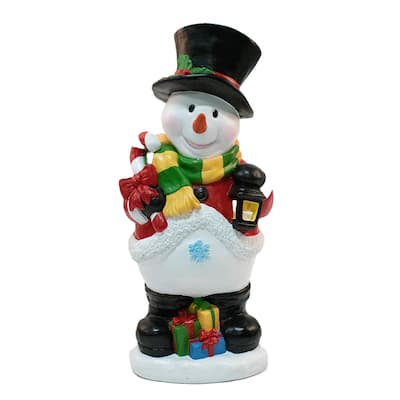 Christmas 3 ft. Snowman Presents/Lantern Statue