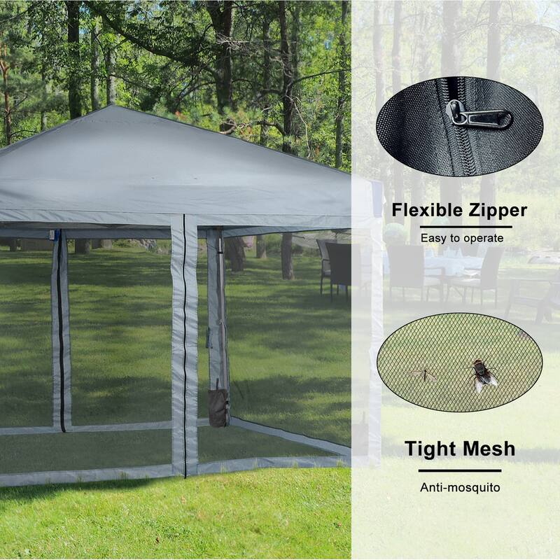 Aoodor 10 x 10 FT Pop Up Canopy Tent Portable Instant Shade Canopy with Netting for Camping, Party and Other Outdoor Events