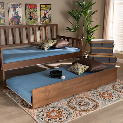 Midori Modern and Contemporary Transitional Twin Size Trundle Bed