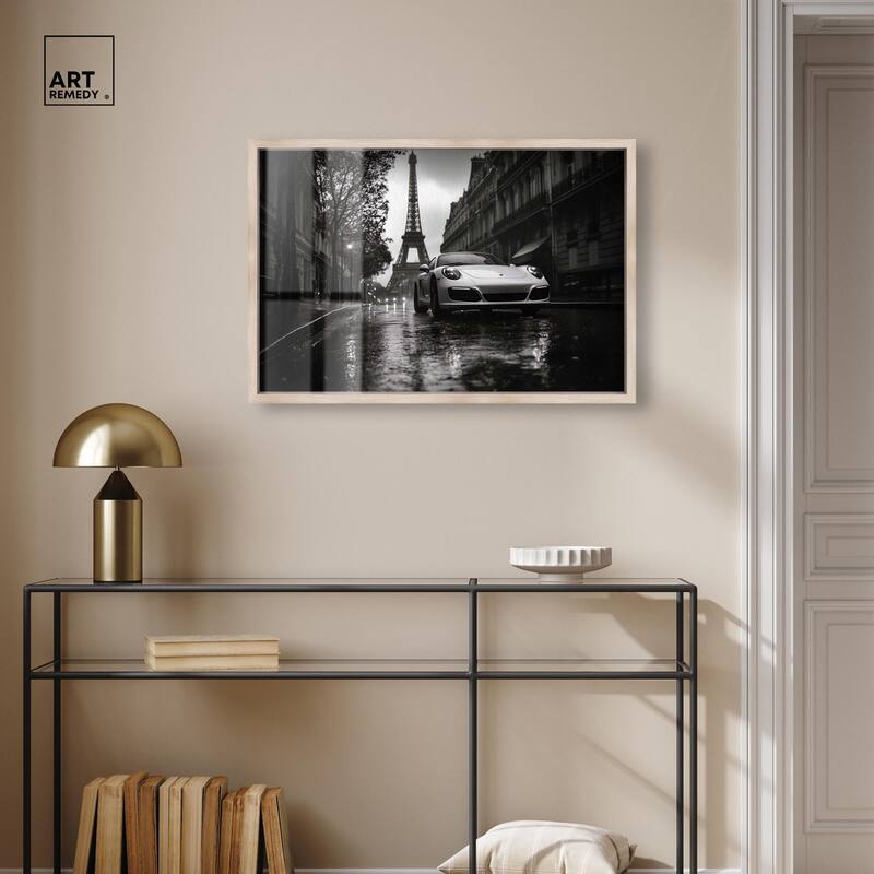 Driving in the Rain Paris Shadowbox by Art Remedy
