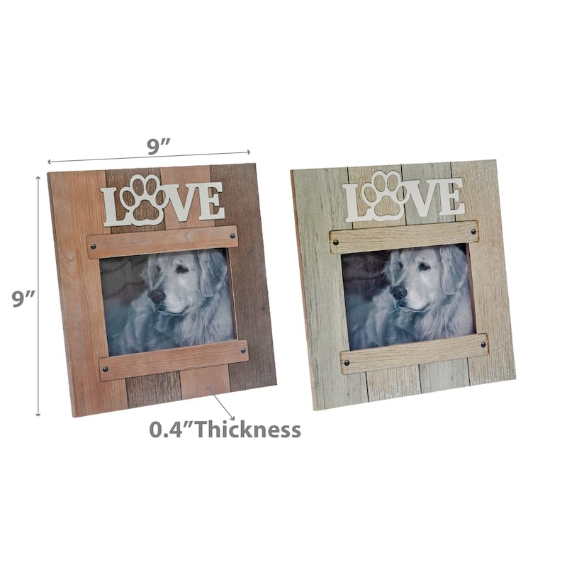 Mdf Love Pet Photo Frame - Set of 2