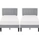 preview thumbnail 33 of 58, VECELO Tufted Upholstered Kids Bed with Adjustable Headboard,Twin Size Bed Set of 2 Light Grey
