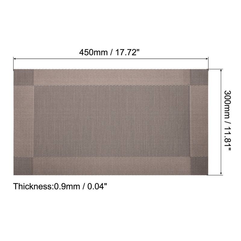 Place Mats 450x300mm 2pcs PVC Table Washable Woven Placemat, Coffee