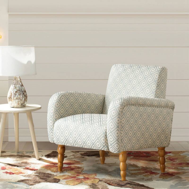 Fabric Armchair Accent Chair with Arms & Wood Legs