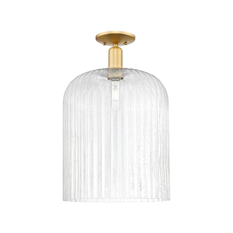 Innovations Lighting 716-1C-19-12 Bridal Veil Semi-Flush Bridal Veil - Satin Gold / Seedy