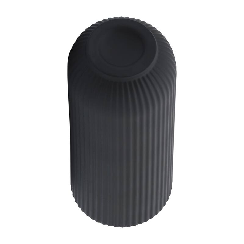 Sagebrook Home Ceramic Ridged Vase Classic Decorative Vase for Home or Office Flower Display