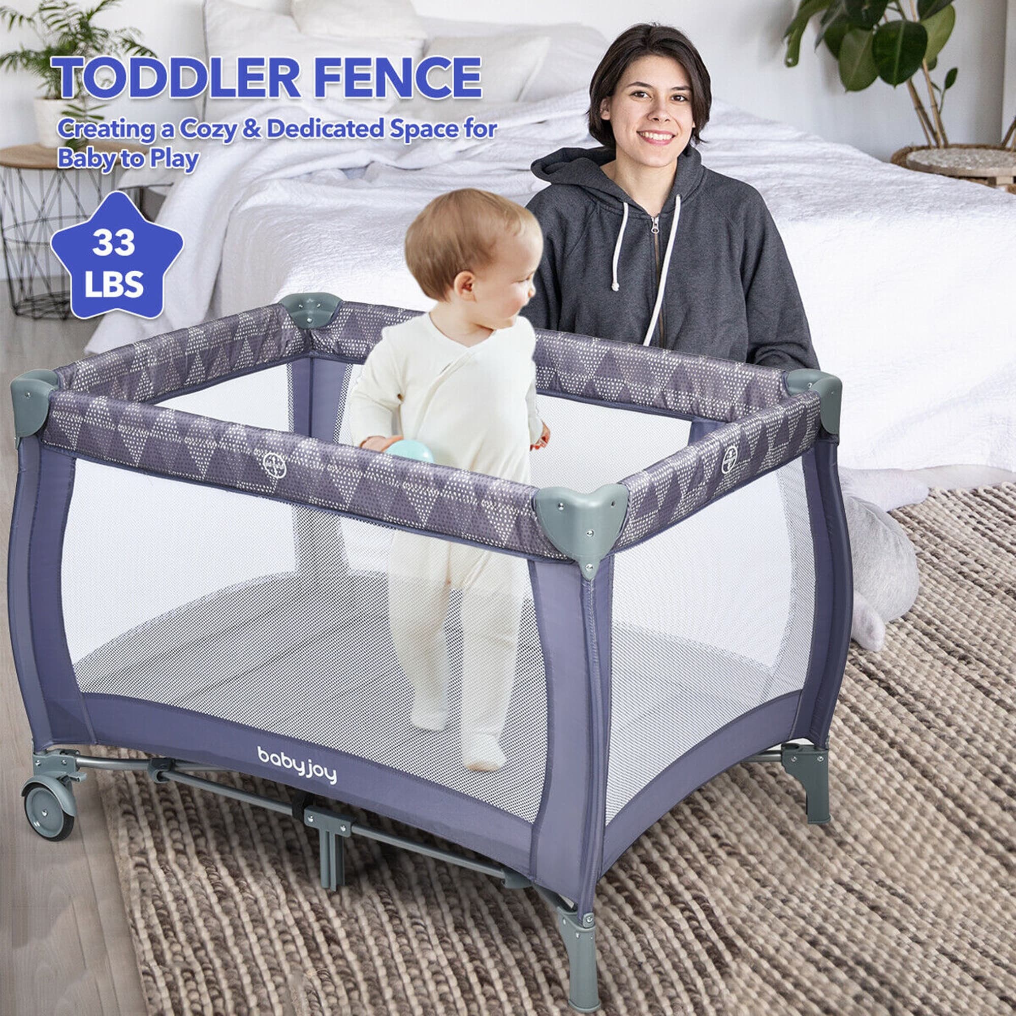 Gymax Portable Foldable Baby Playard Playpen Nursery Center w