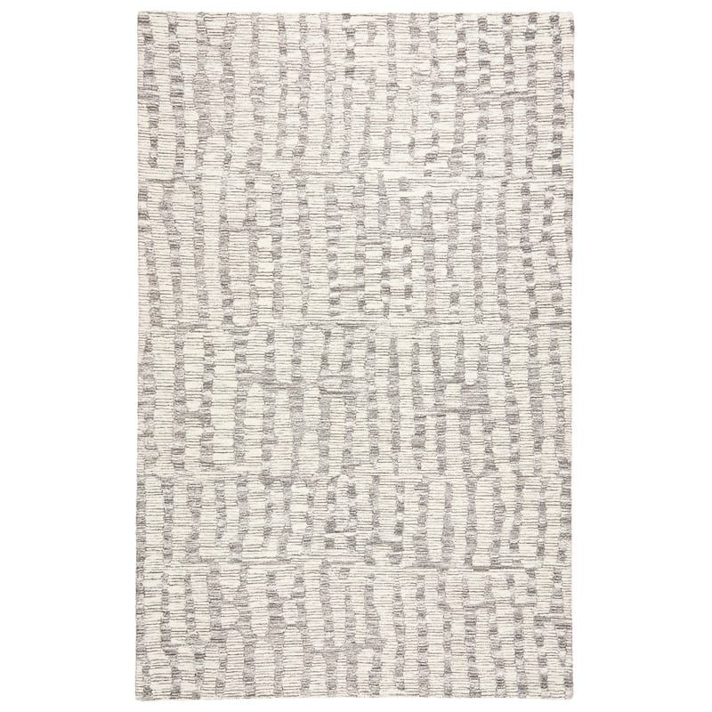 Terra by Obeetee Shadows Stripe Charcoal Rug - Cream/Onyx - 7'9" x 9'9"