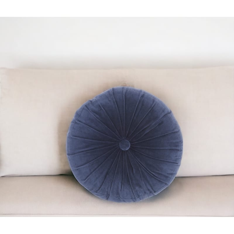 HomeRoots 16" X 16" Light Pink Round Velvet Throw Pillow